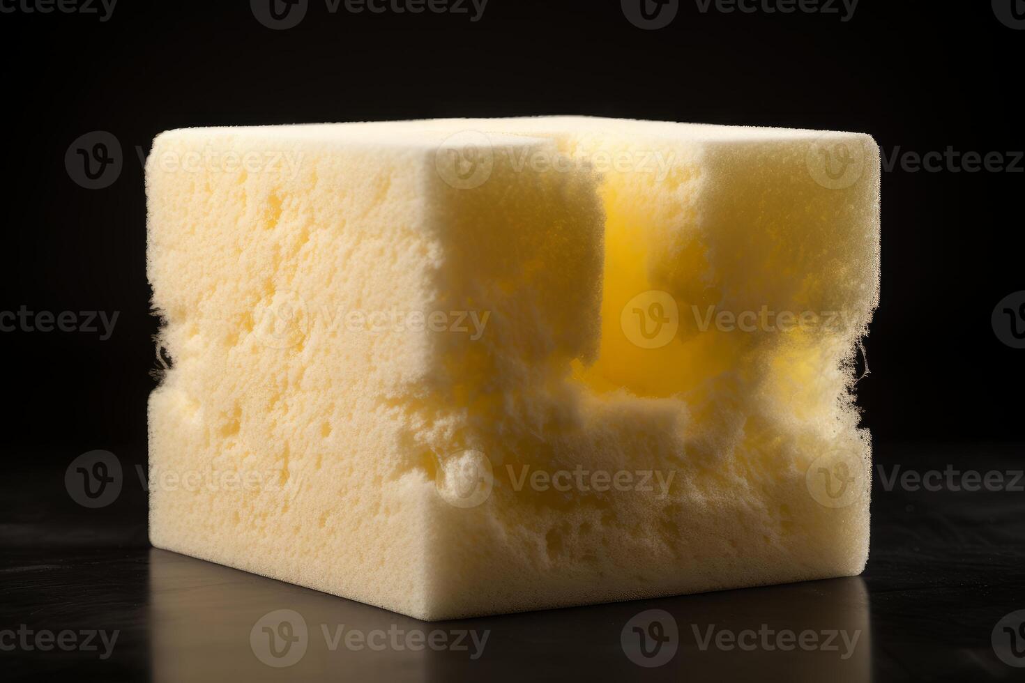 Cleaning sponge showing deterioration and wear after extensive use photo