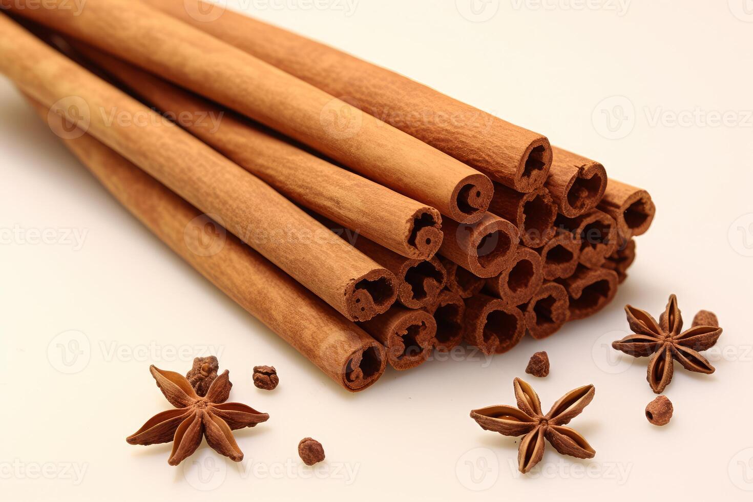 Cinnamon sticks and star anise creating warm and aromatic scene photo