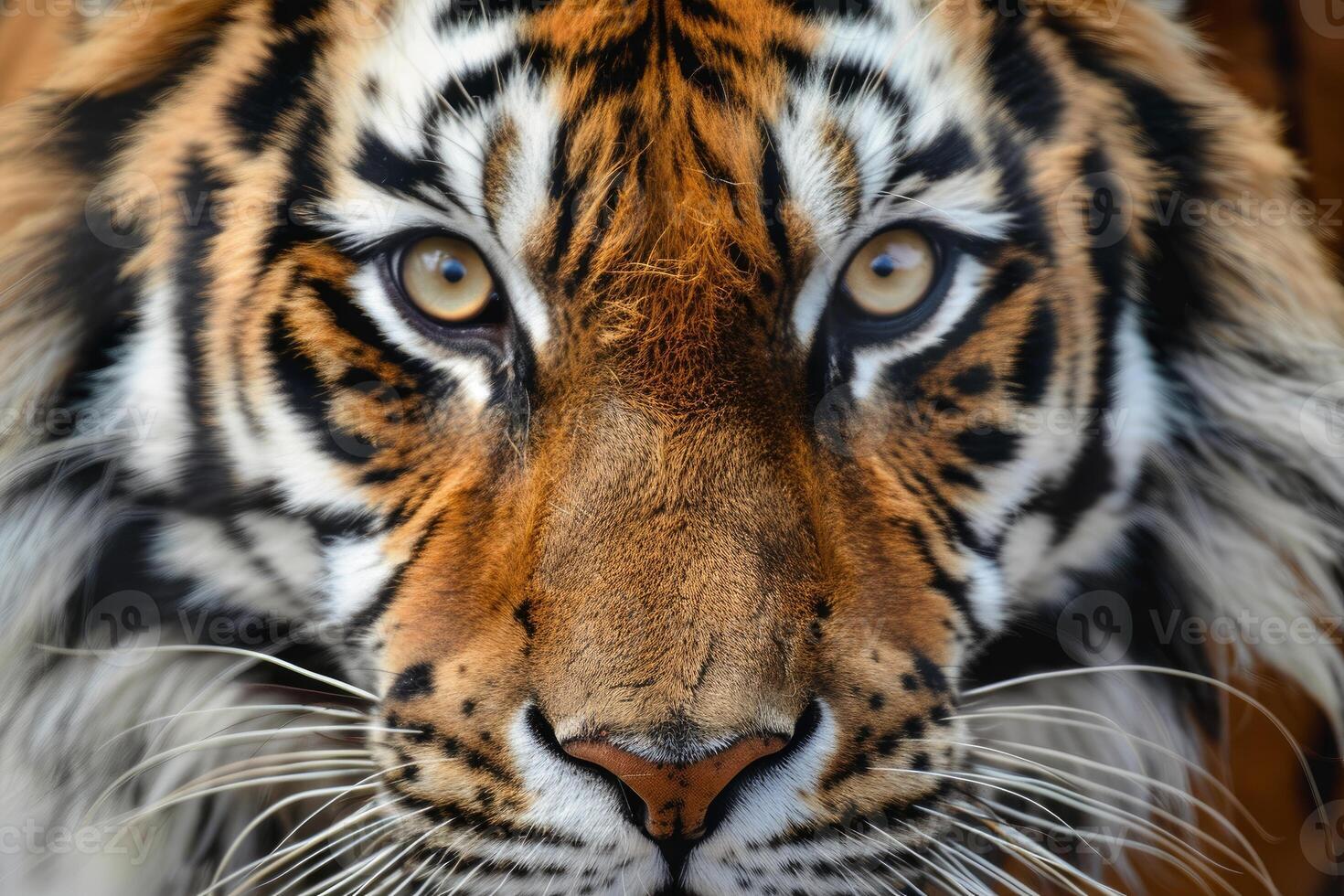 Close up portrait of majestic tiger showing power and beauty photo