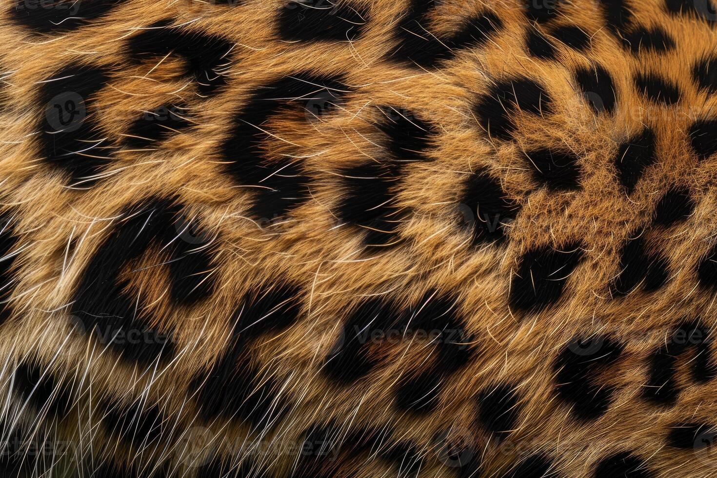 Leopard fur close up showing spots and hair texture photo