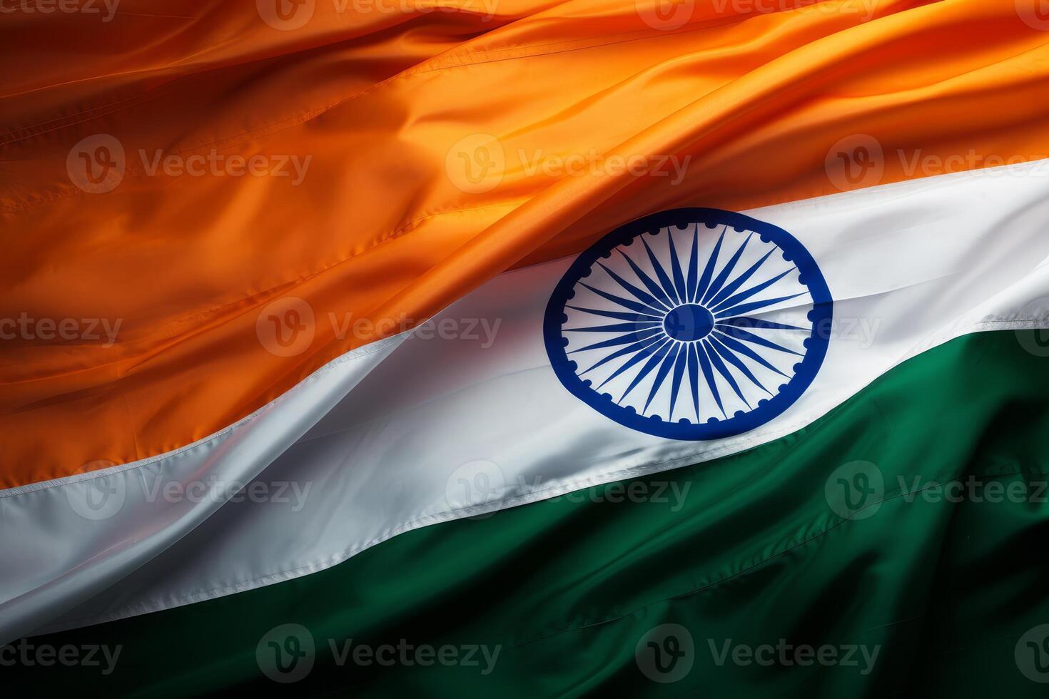 Indian flag waving in the wind, symbol of national pride and identity photo