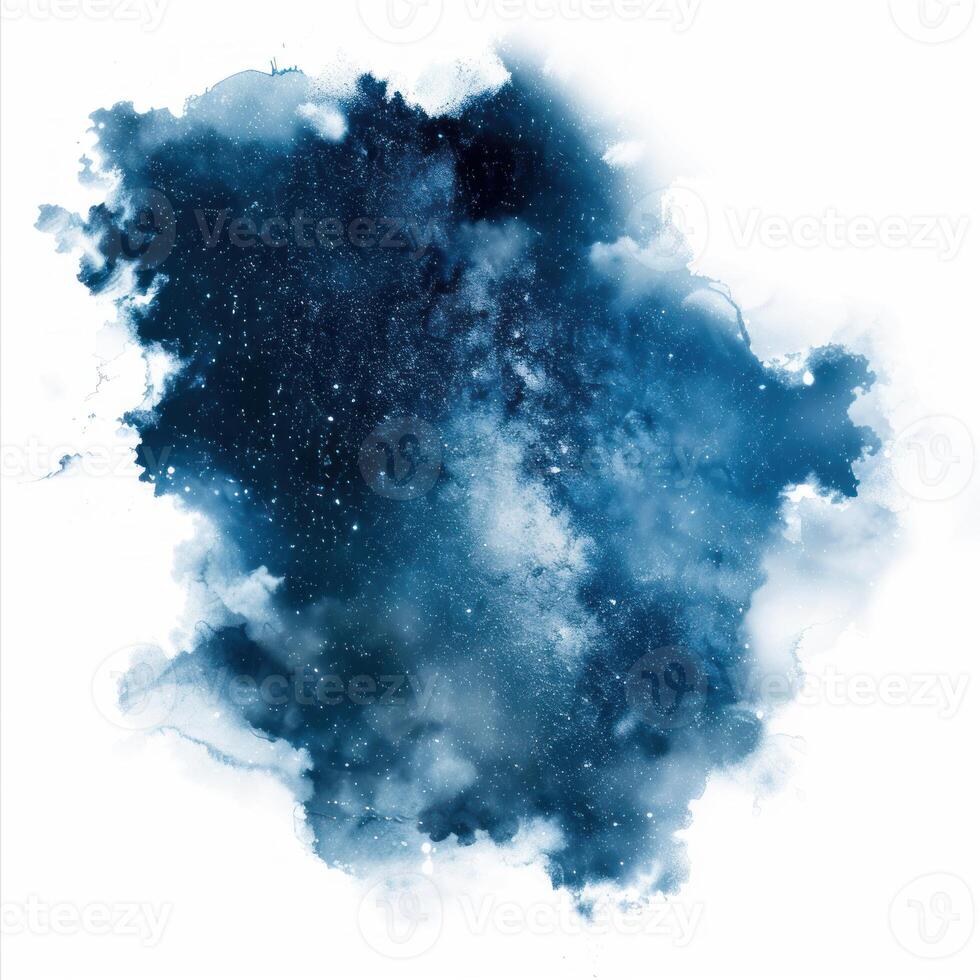 Deep space hiding behind dark clouds with many stars photo