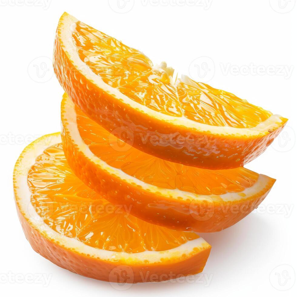 Stack of fresh orange slices creating a refreshing citrus delight photo