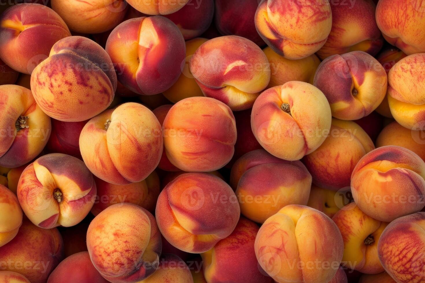 Fresh peaches filling the frame, creating a vibrant and juicy display photo