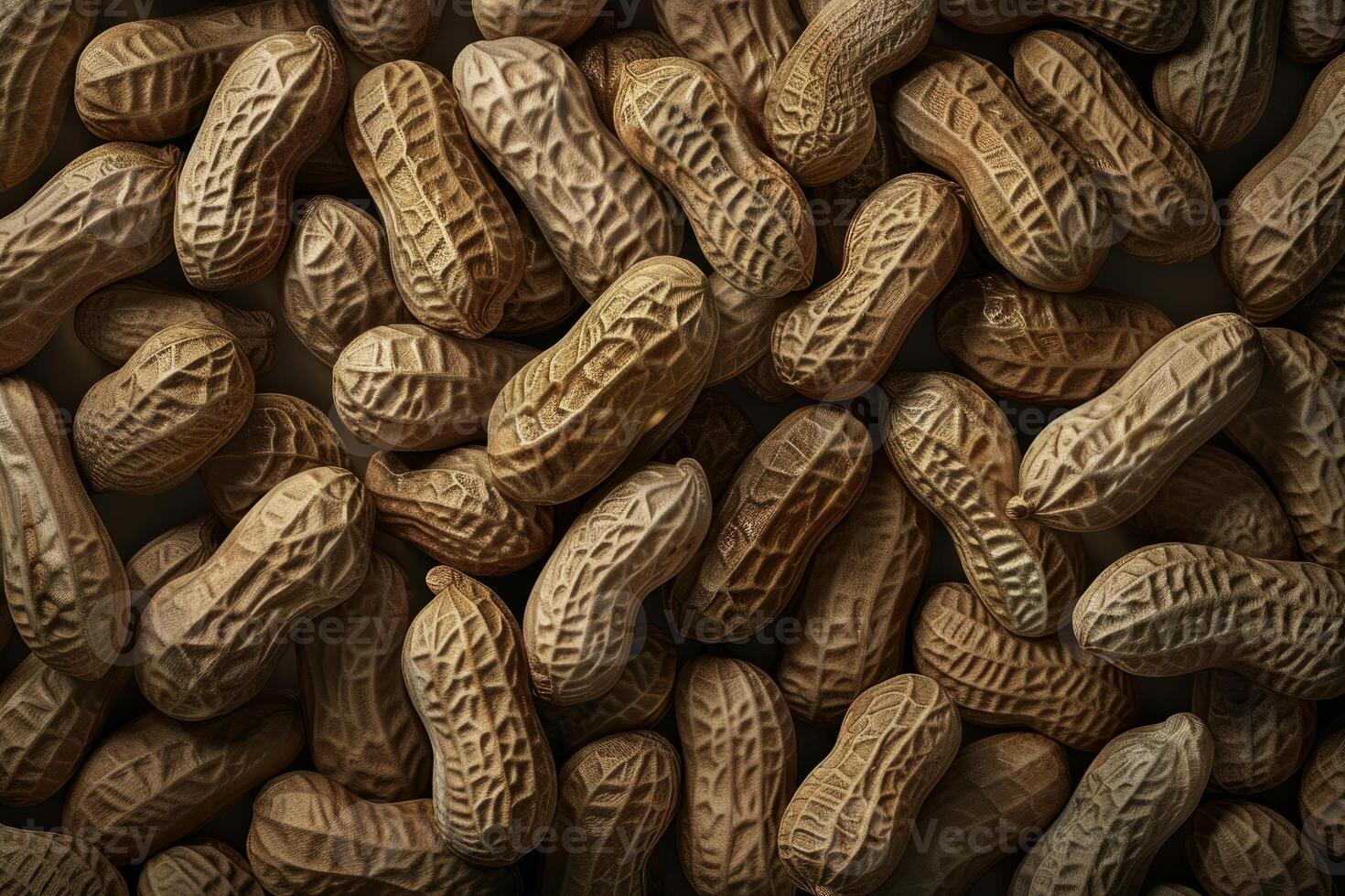 Many peanuts in shell filling frame creating interesting food background photo