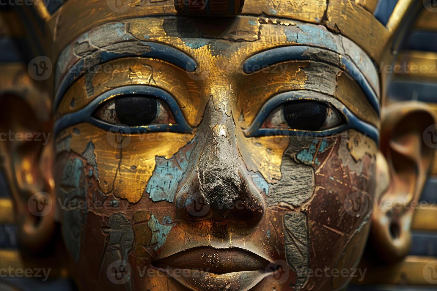Golden mask of tutankhamun exhibiting splendor of ancient egypt photo