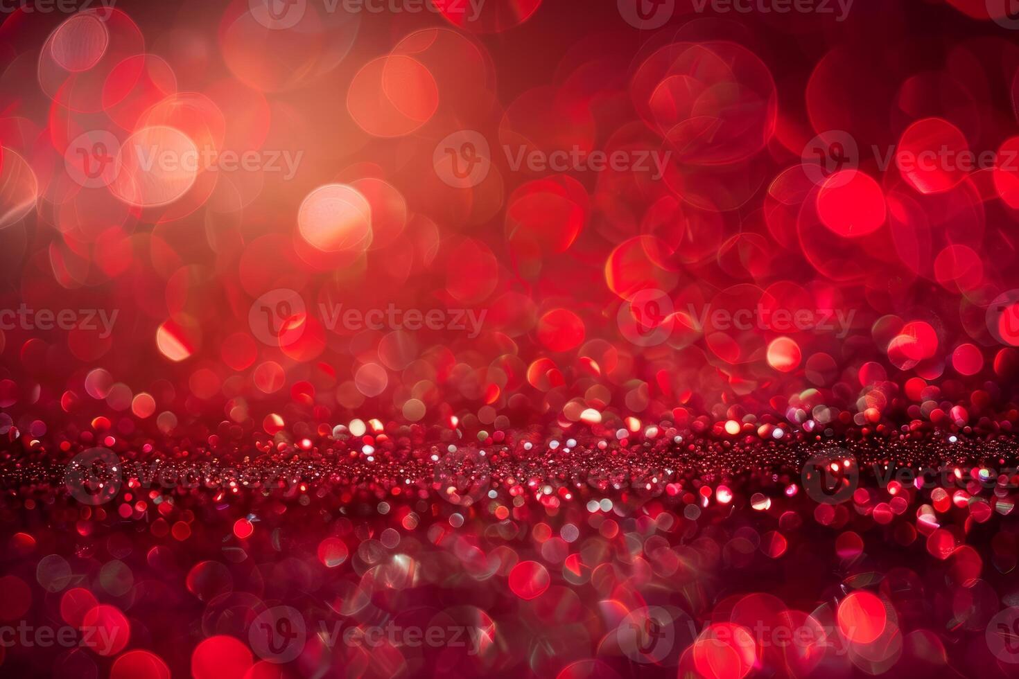 Red glitter and abstract bokeh creating festive christmas background photo