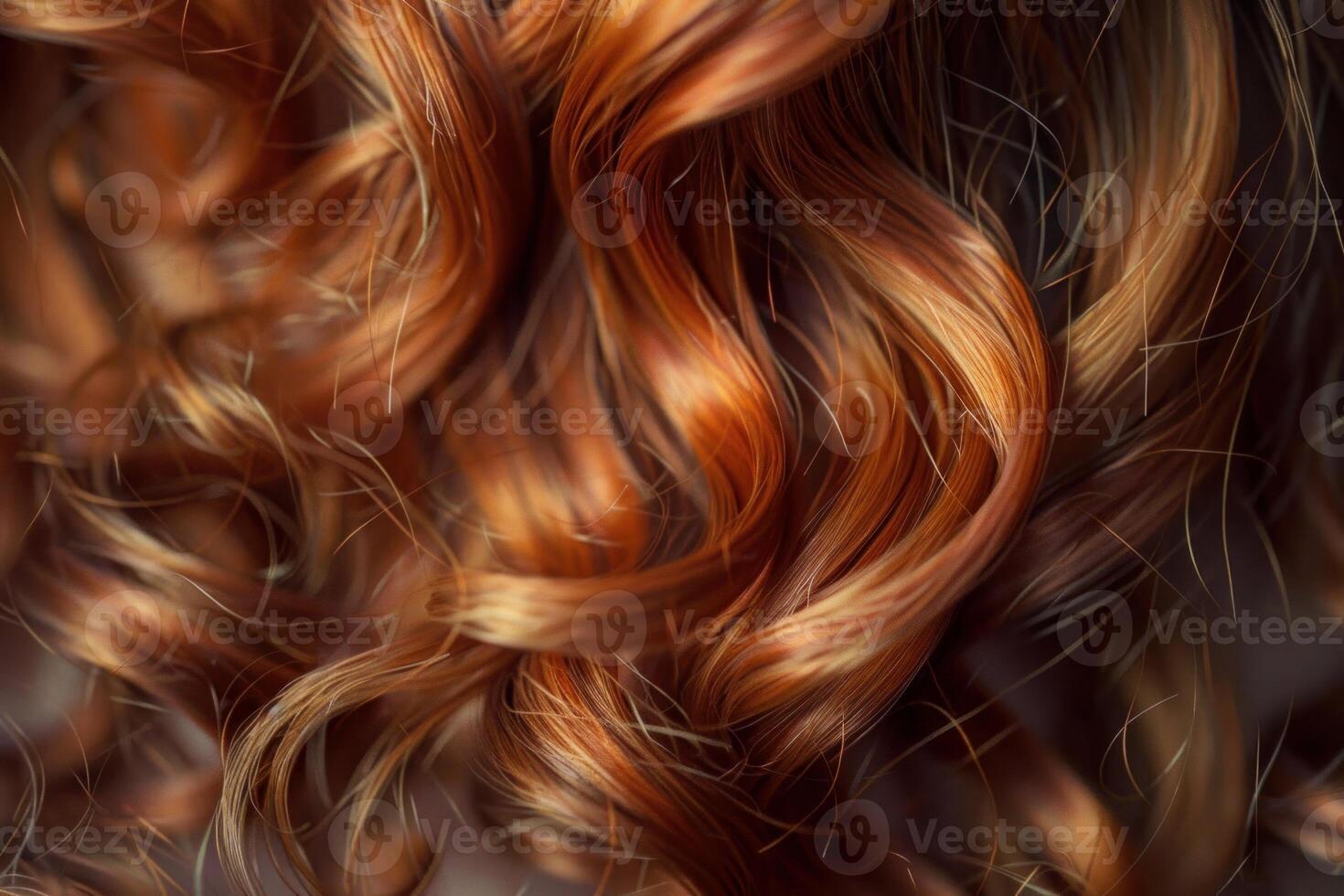 Closeup of wavy blond and red hair showing highlights and texture photo