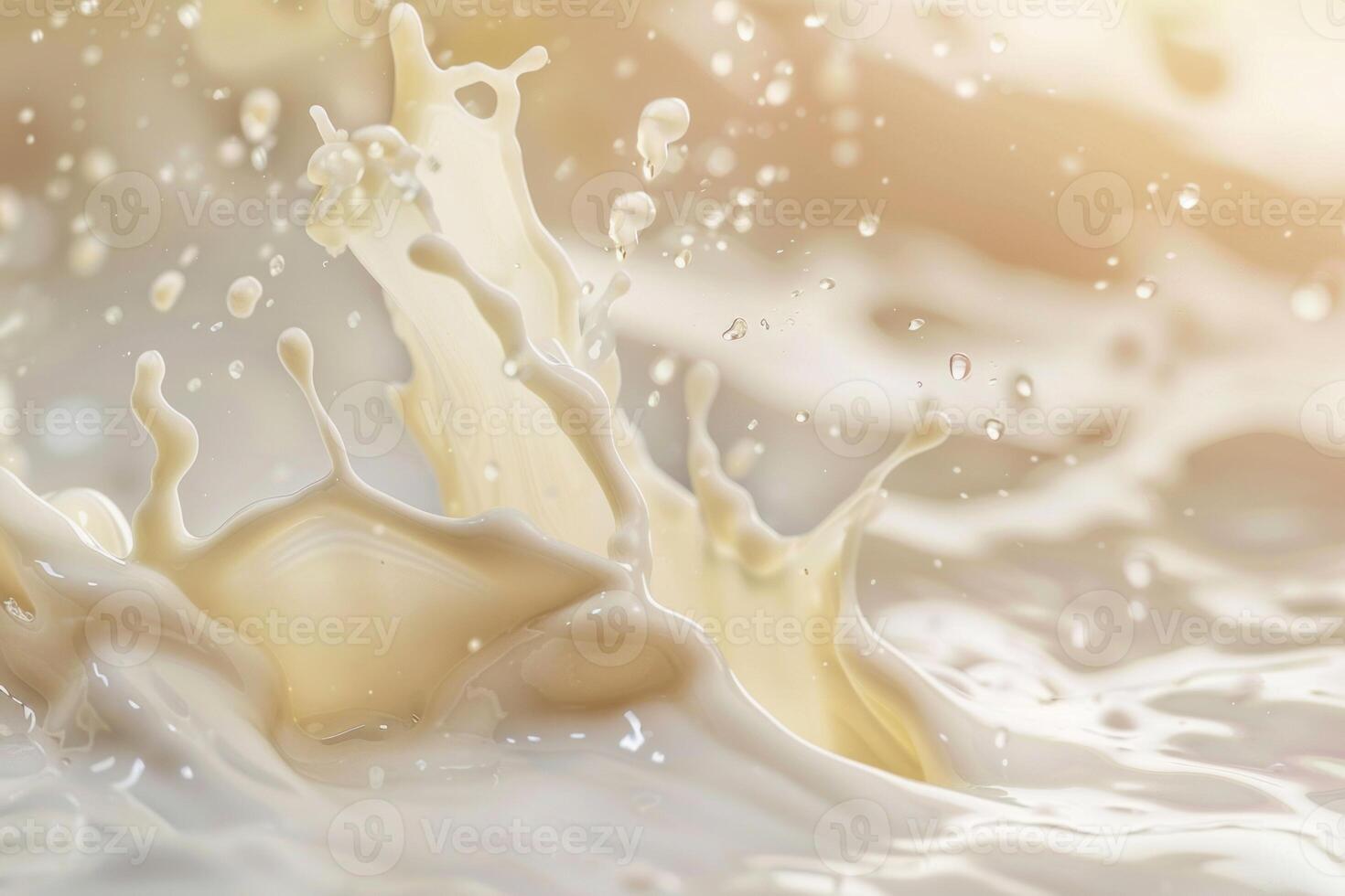 Milk splashing and creating waves and drops photo
