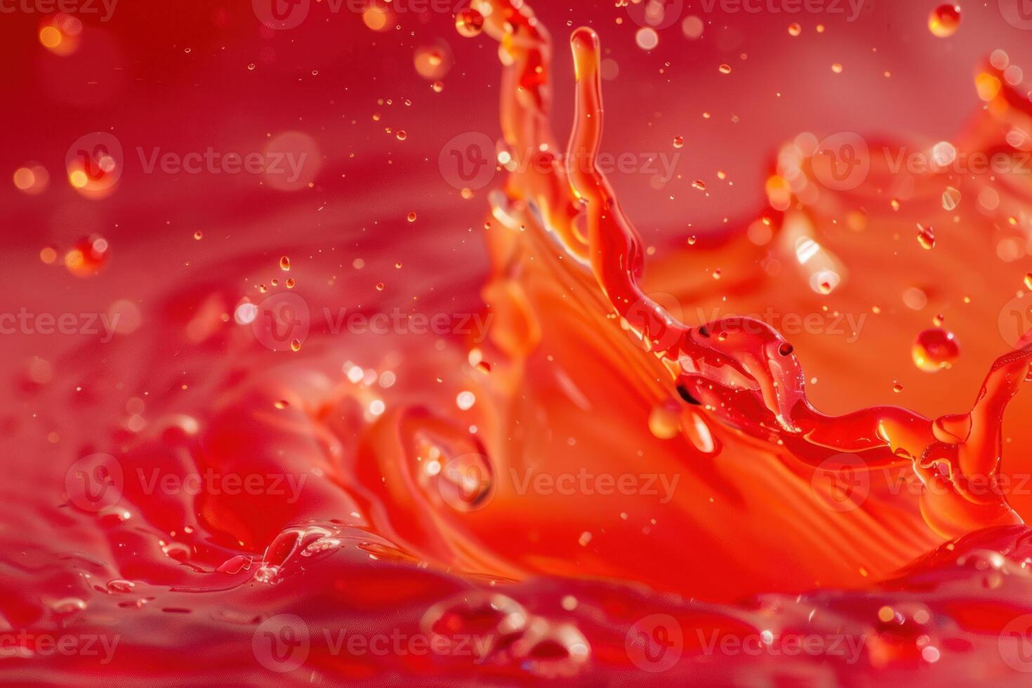 Red liquid splashing and forming a crown photo