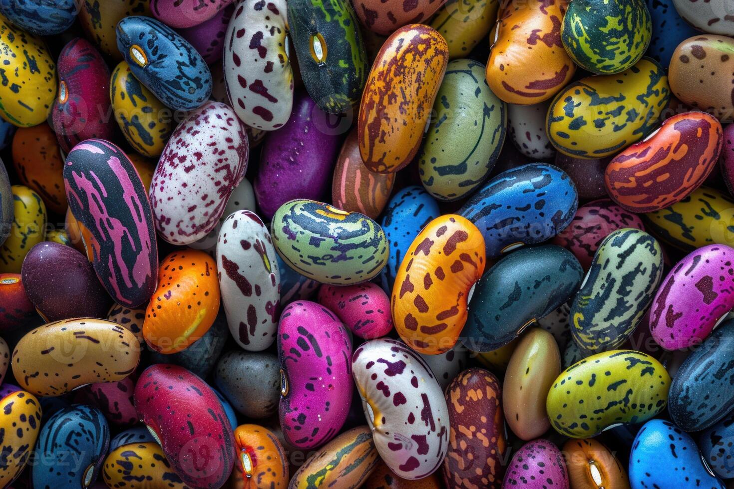 Colorful beans showing amazing variety of colors and textures creating stunning visual display photo