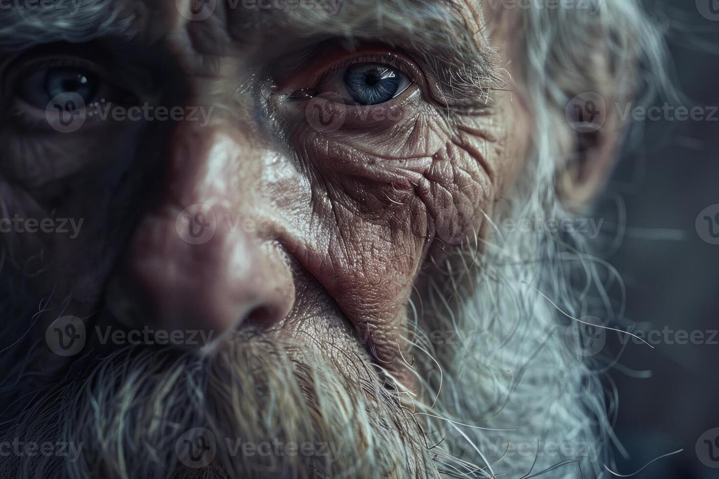 Portrait of hopeful senior man showing strength and wisdom photo