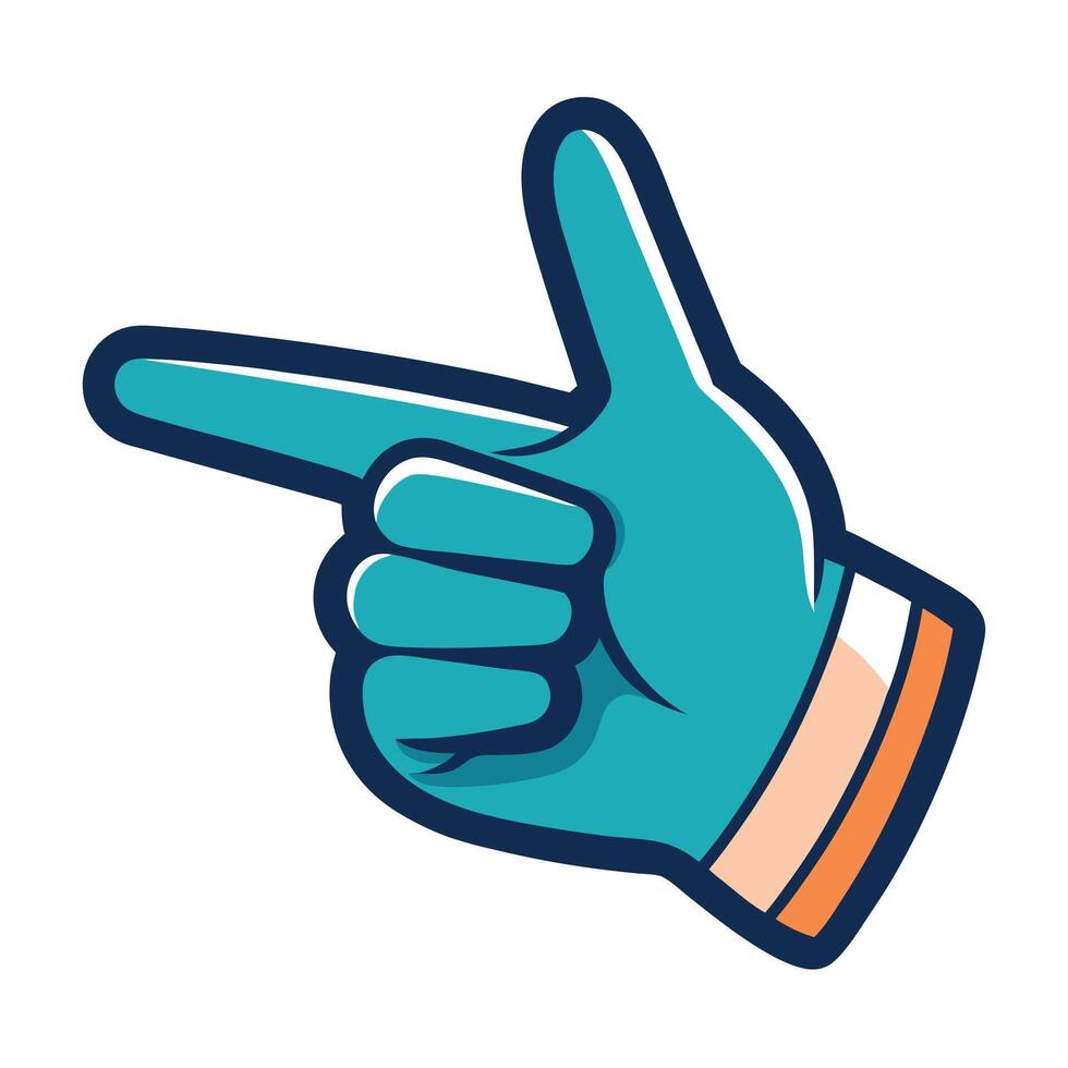 Pointing finger cartoon hand gesture illustration design vector