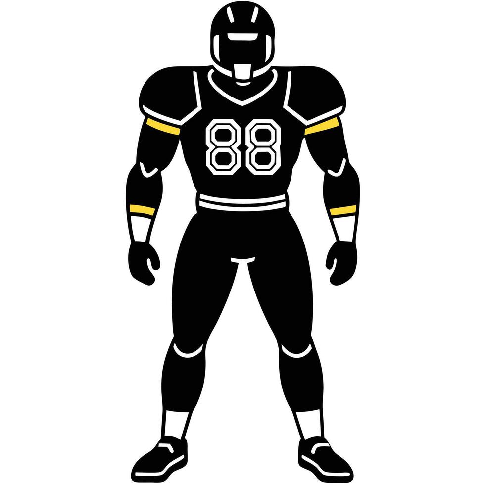 American football player illustration wearing uniform number 88 vector