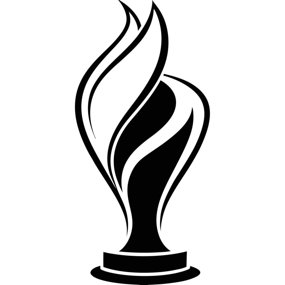 Elegant black and white torch flame design illustration vector