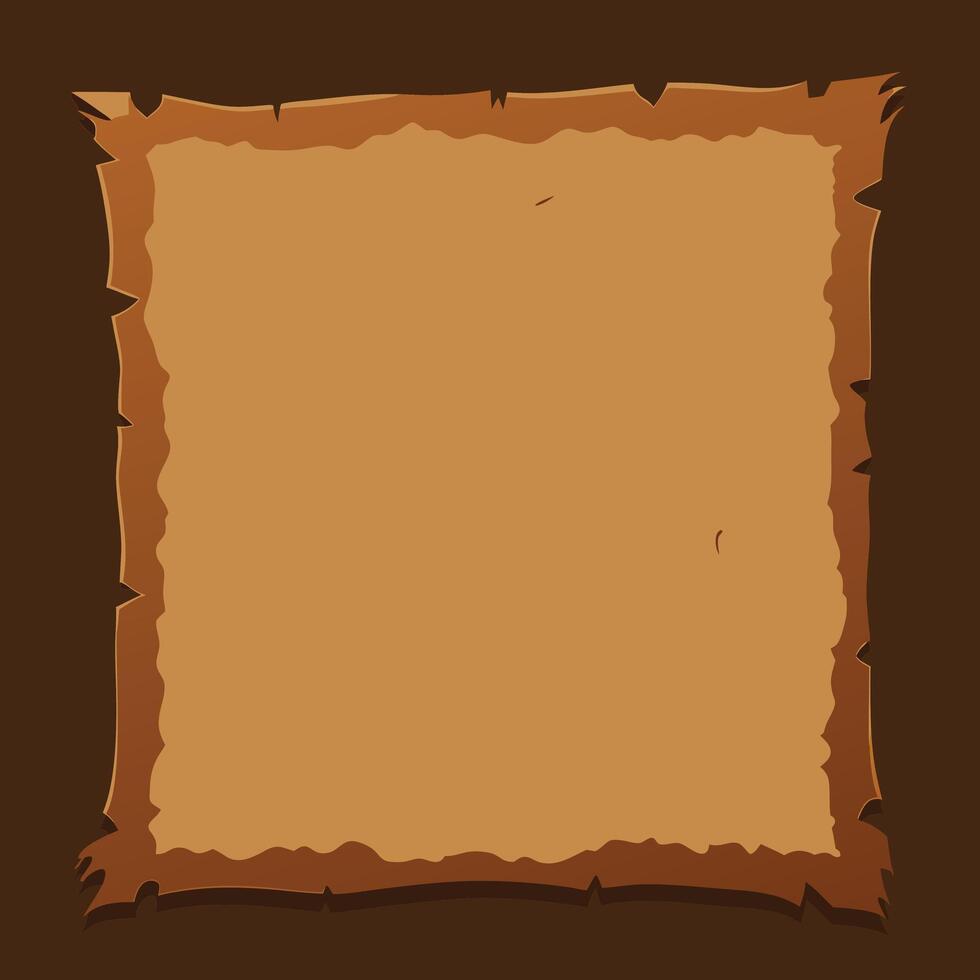 Blank cartoon parchment paper scroll illustration for pirate map or treasure vector