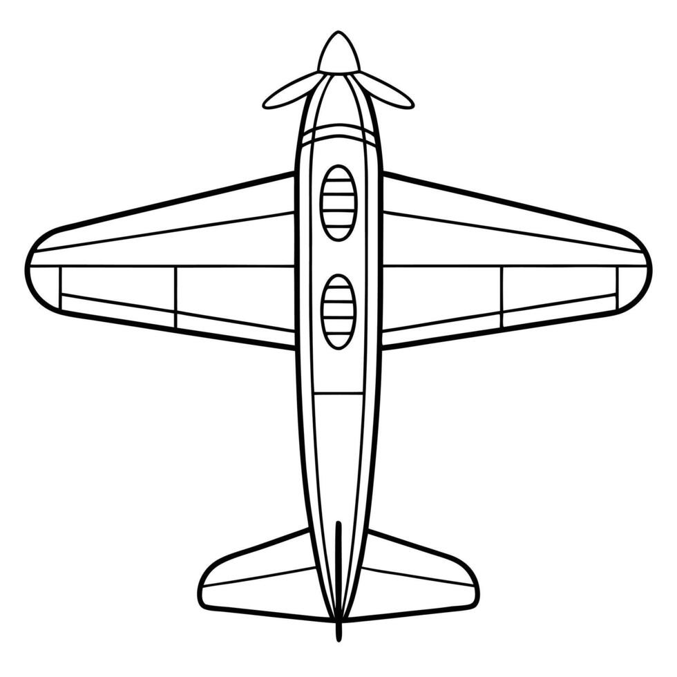 Airplane outlines illustration for coloring books and educational activities for children vector