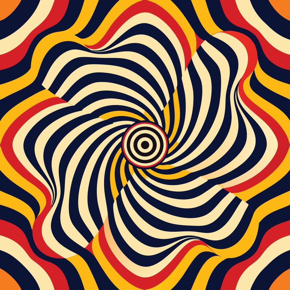 Abstract swirling pattern art with central concentric circle design elements vector