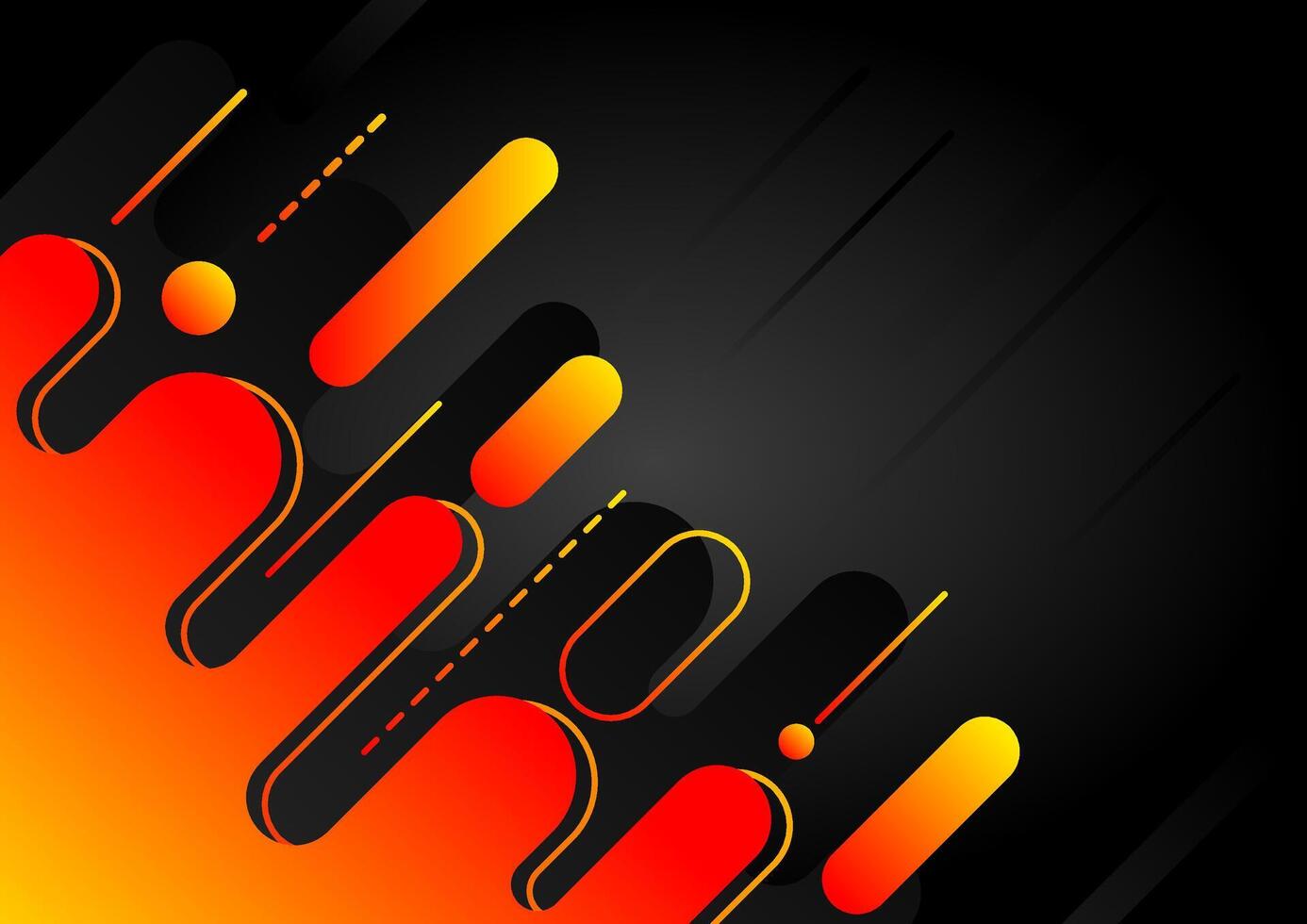 abstract orange yellow gradient on dark background with geometric shape and line vector