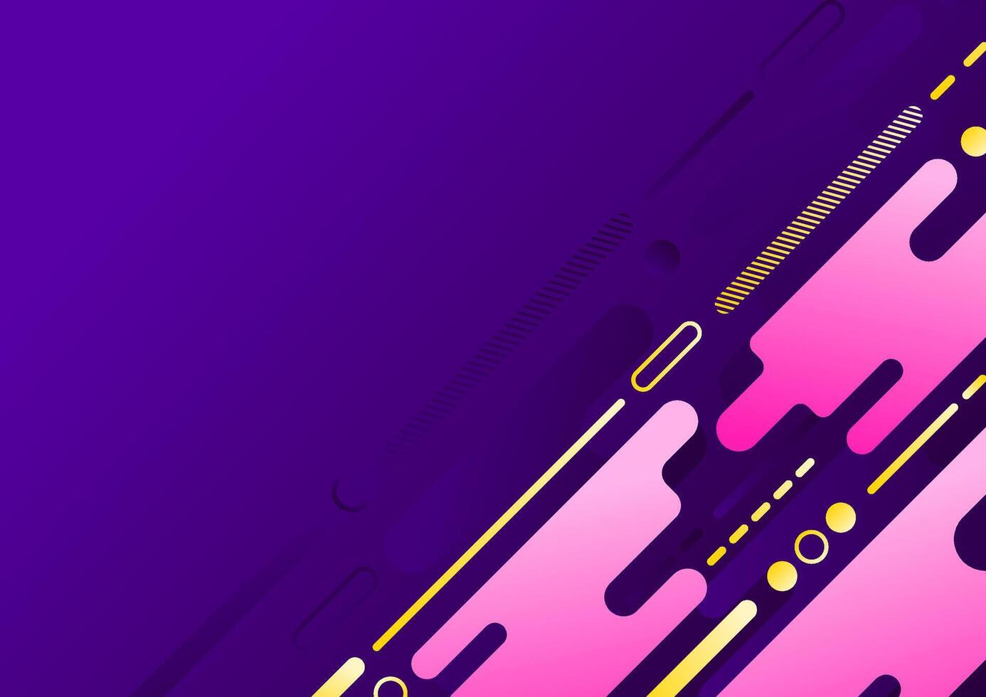 abstract pink and yellow gradient geometric shape on dark purple background vector