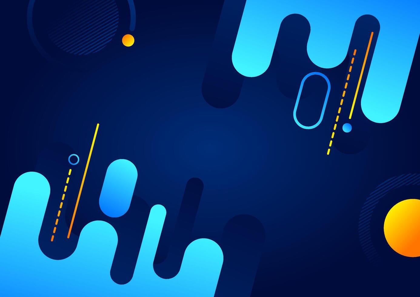 abstract blue gradient background with geometric shape and yellow line vector