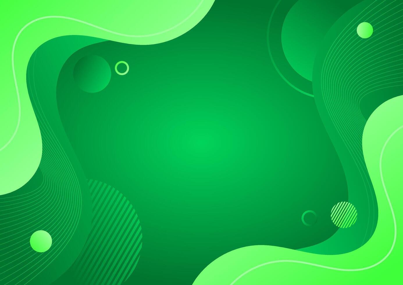 abstract green gradient background fluid shape with geometric and wave line vector