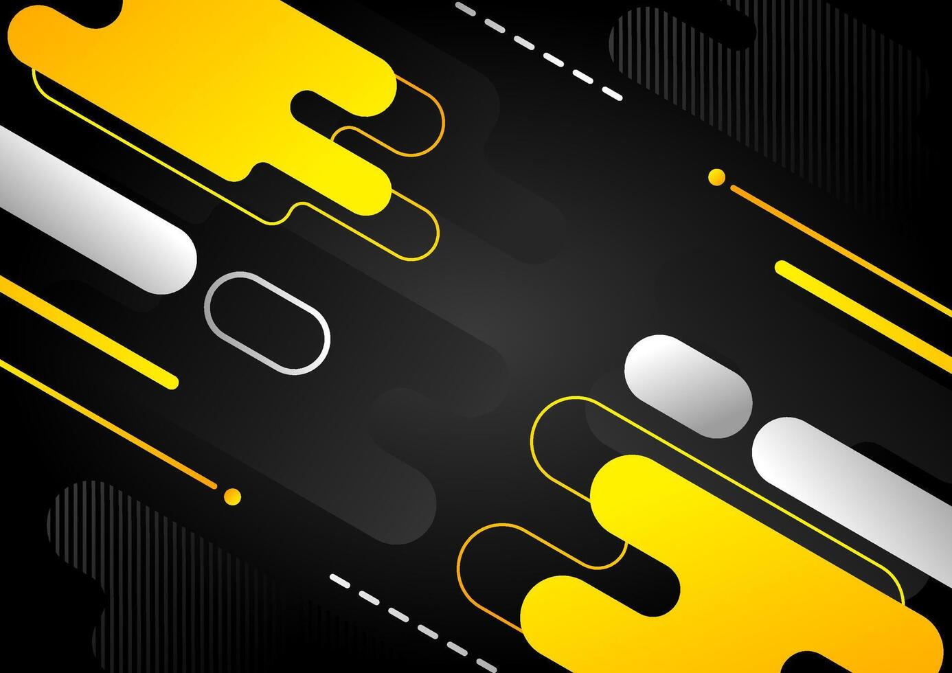 abstract black and yellow gradient background with geometric and line vector