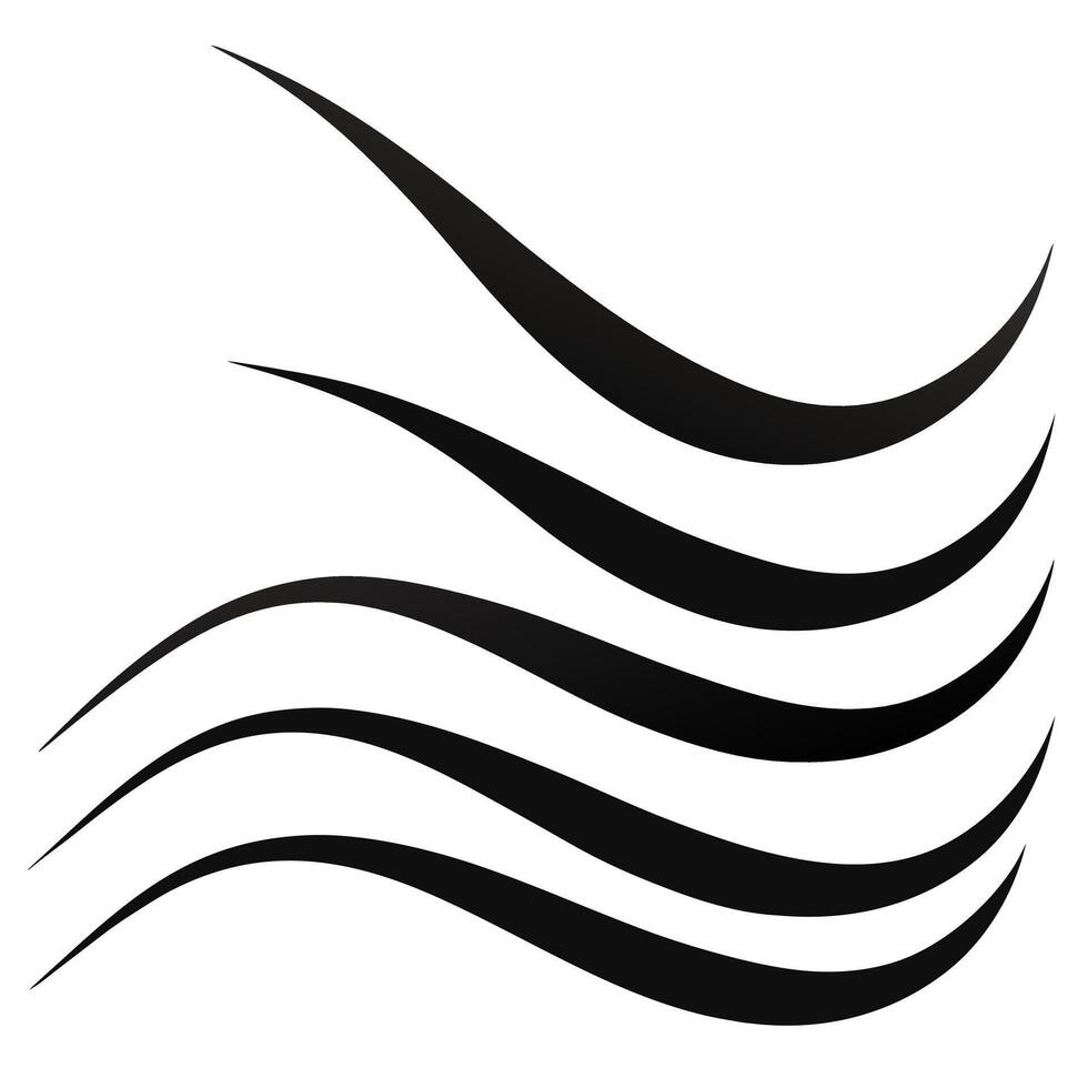 Abstract black waves elegant flowing curves decorative lines background vector