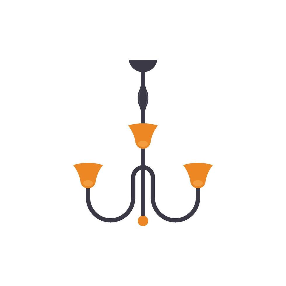 Three light chandelier icon vector