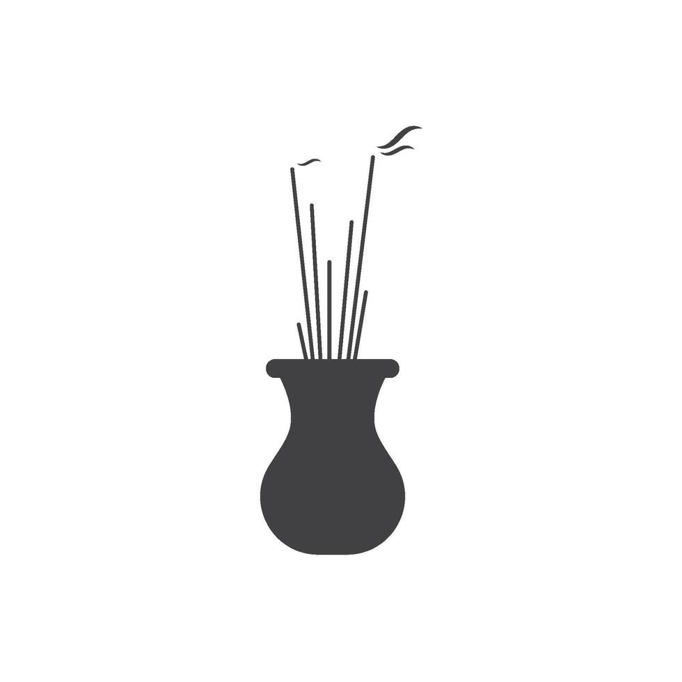 incense sticks in a vase. vector