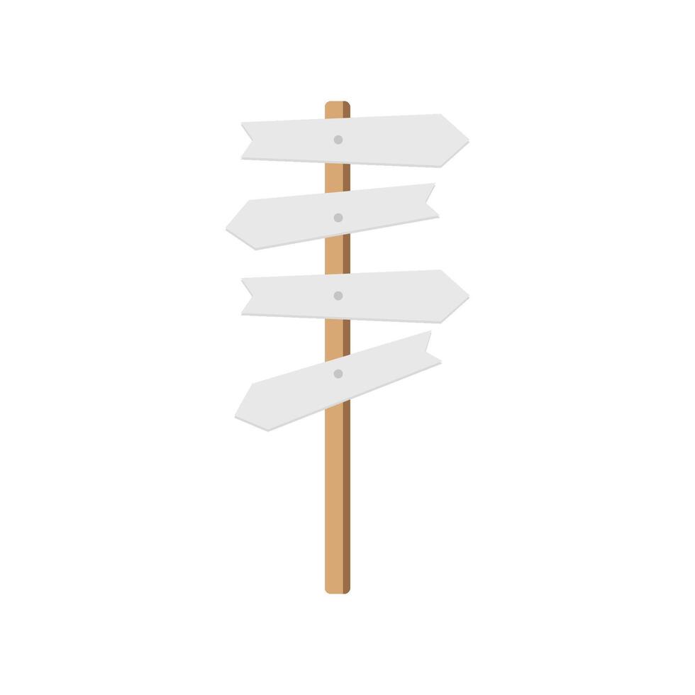 Wooden signpost icon vector