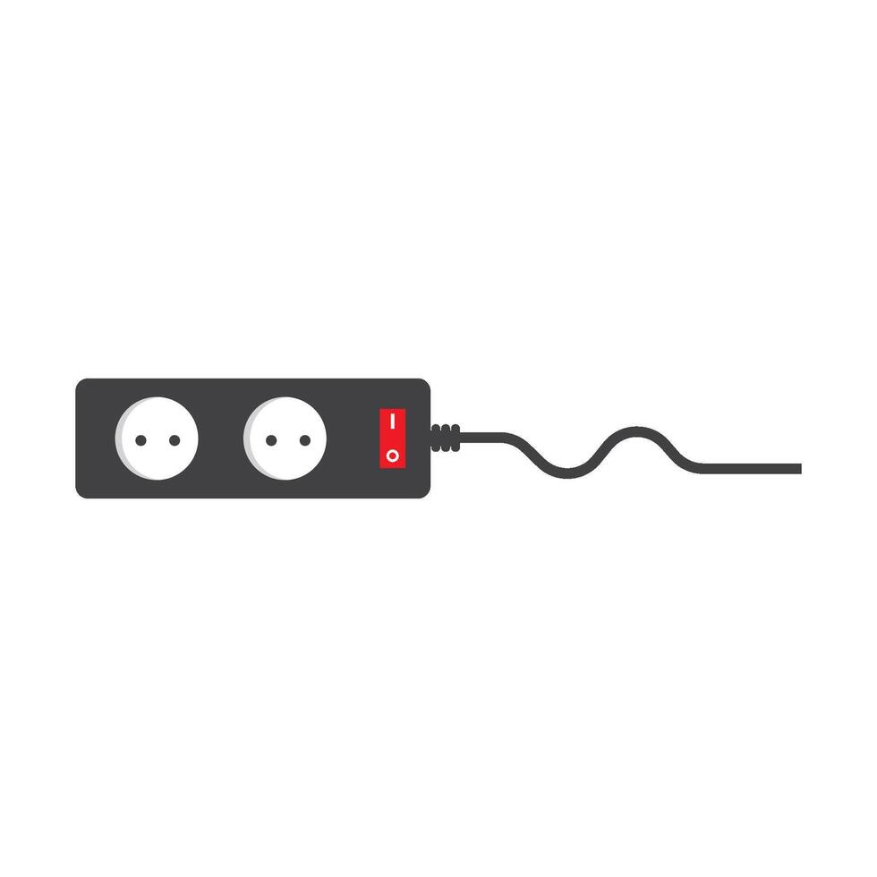 Black power strip vector