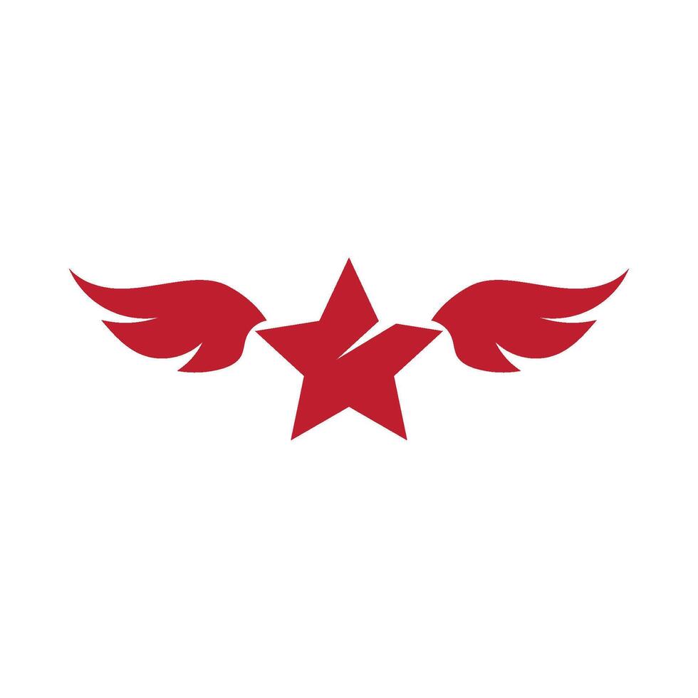 star with wings logo vector
