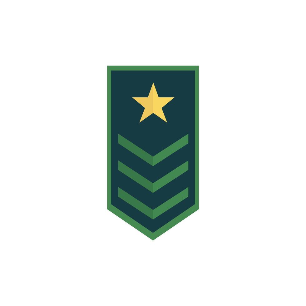 Military rank patch icon vector