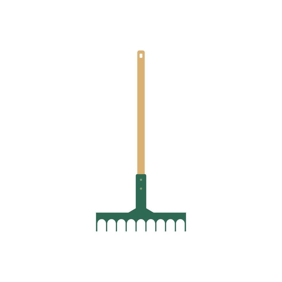 Green rake icon vector