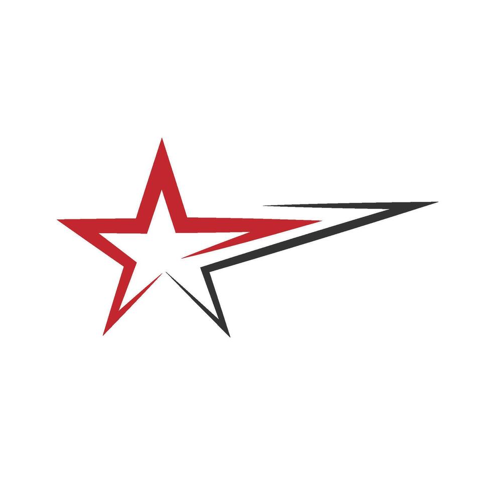 Red and black Star logo icon design vector