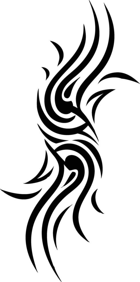 Tribal tattoo illustration features a black silhouette animal design with ornamental floral art in a seamless pattern vector