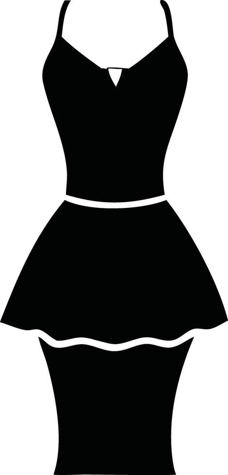 Elegant Peplum Dress Silhouette for Fashion Design vector