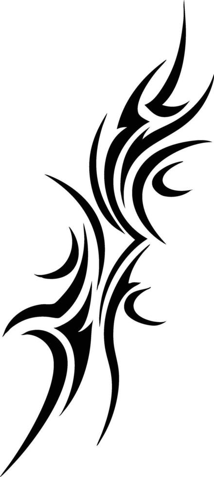 Tribal tattoo design illustration features a black and white vector