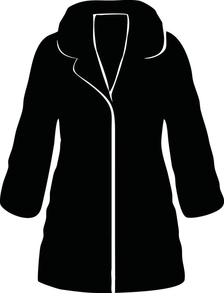 illustration of a black jacket, a piece of stylish black clothing for men or women, isolated on white vector