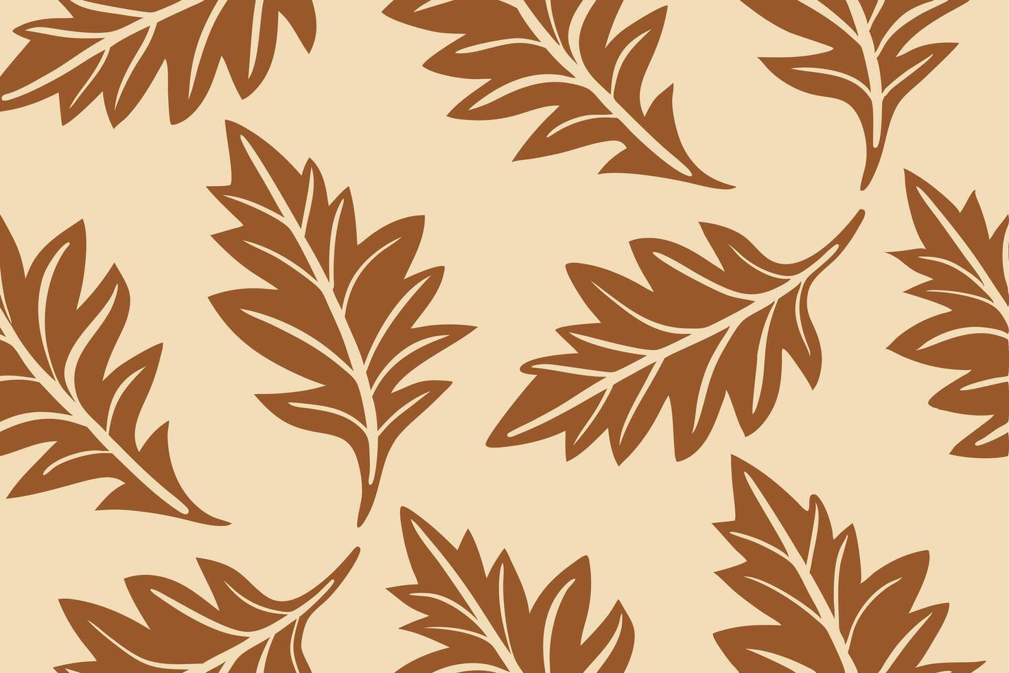 Decorative autumn leaf pattern in brown tones for wallpapers and textile designs creating a natural environment vector