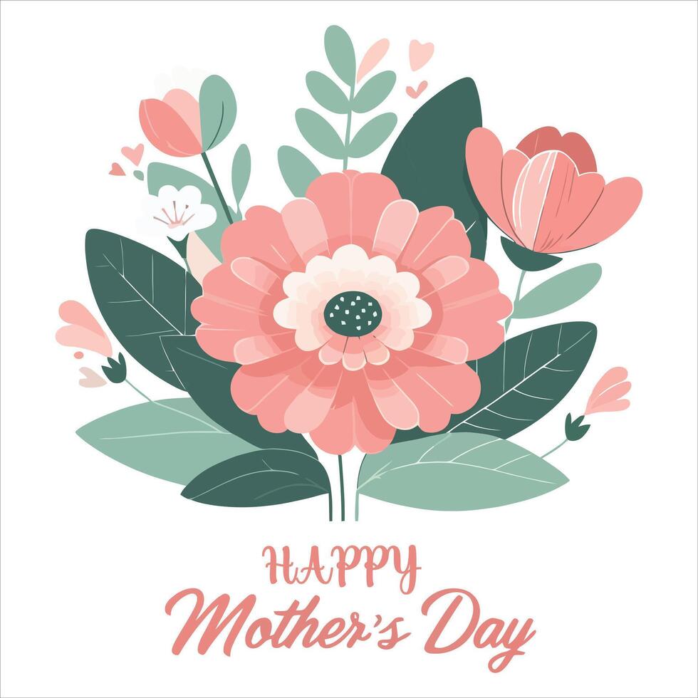 Mother's Day Wishes with Elegant Floral Text Design vector