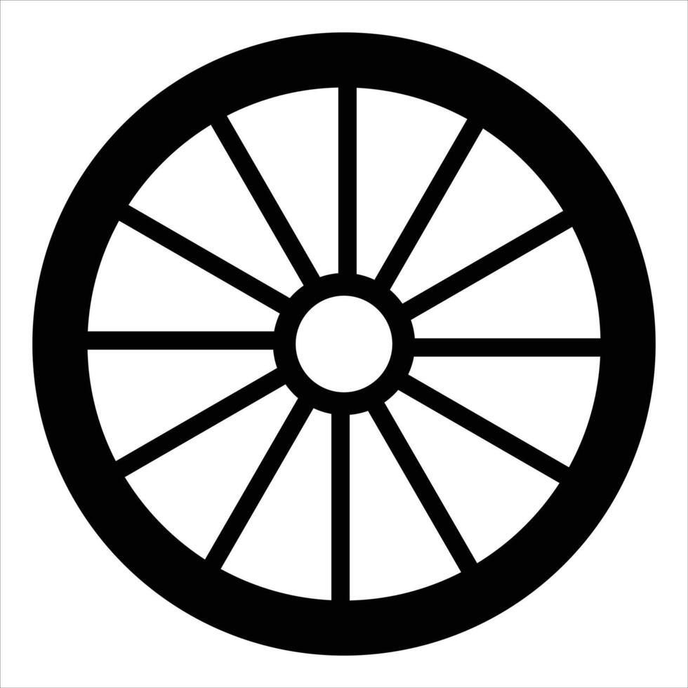wooden wheel icon vector