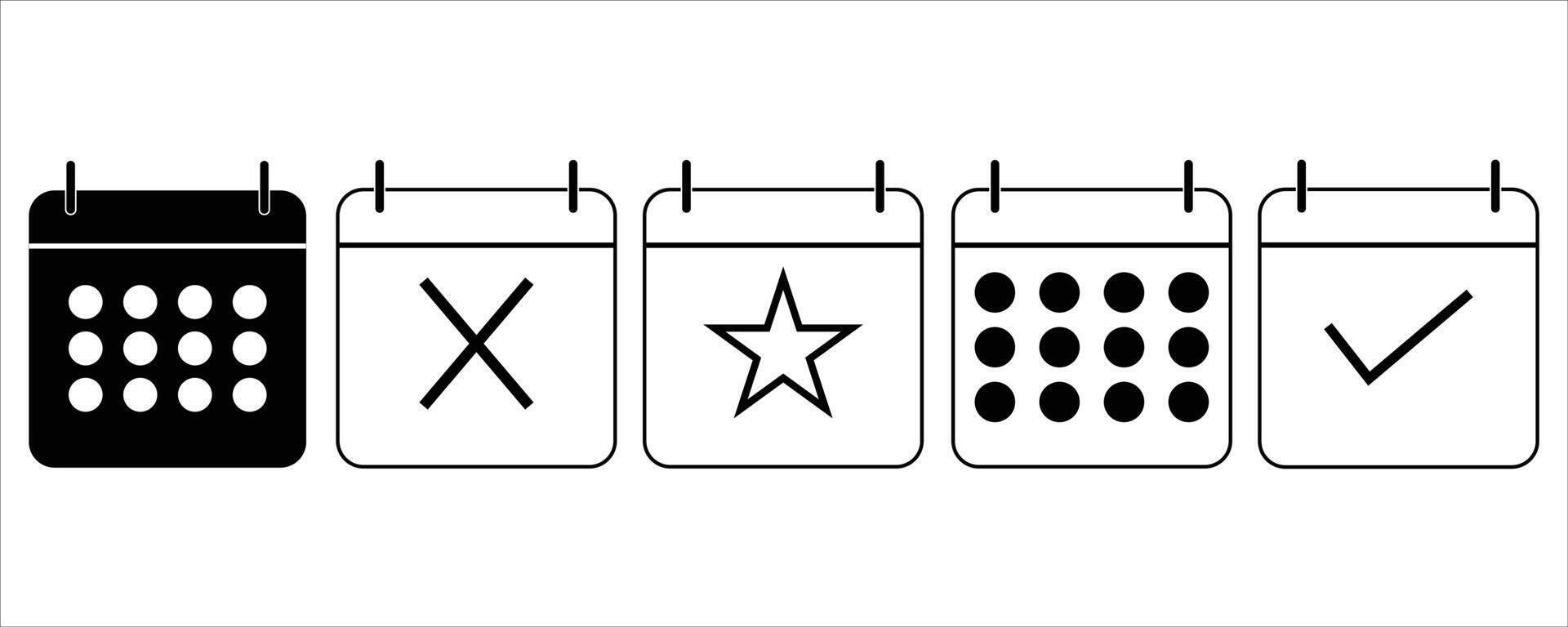 Calendar icons set vector