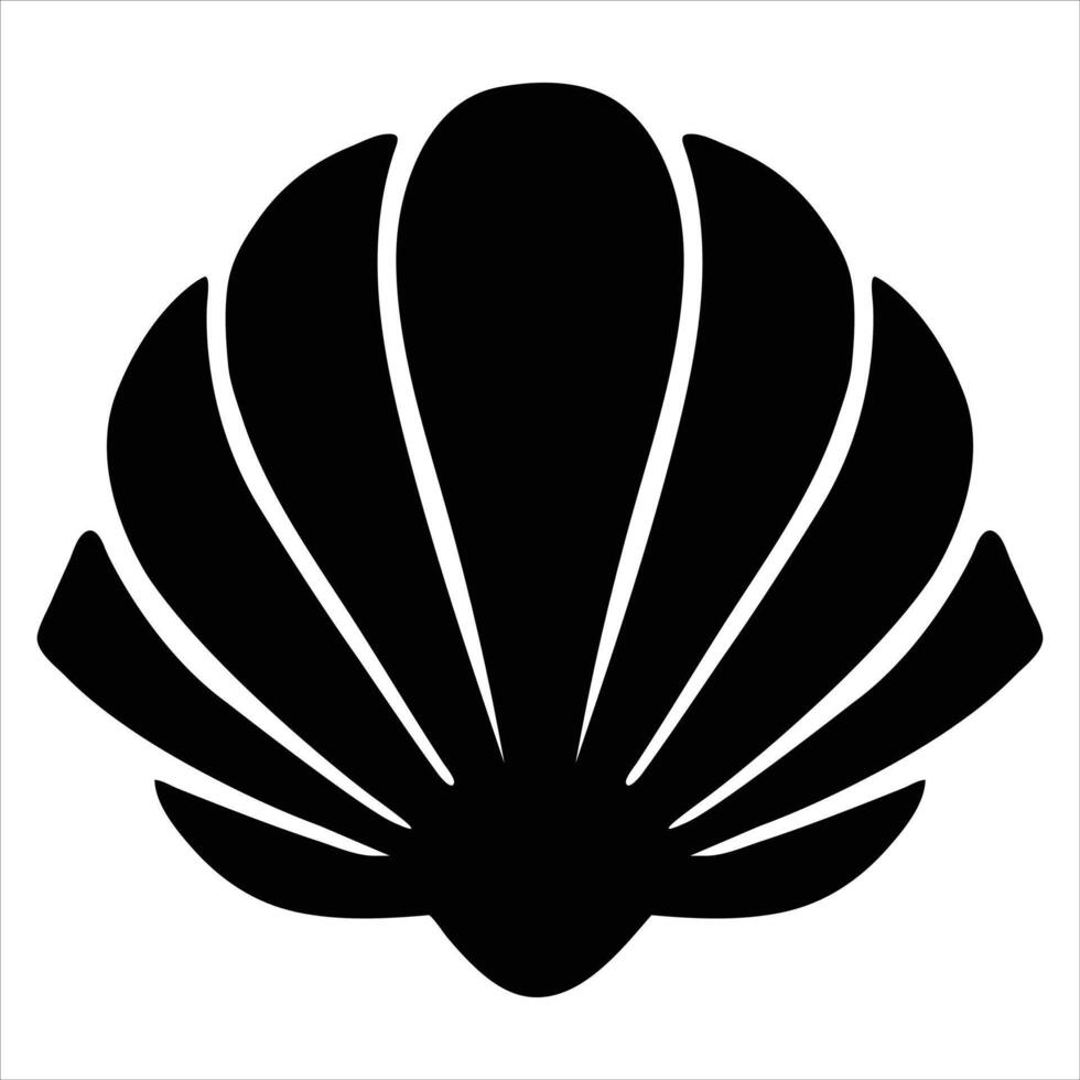 Seashell black silhouette vector