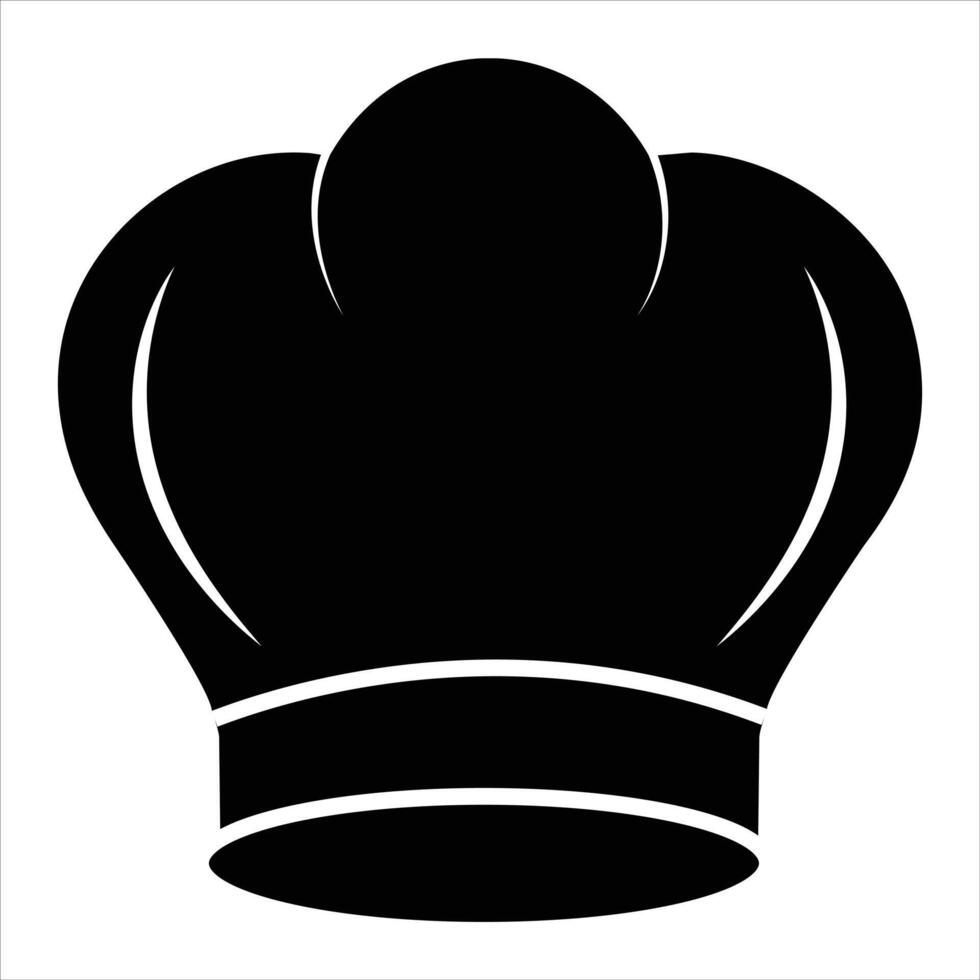 Chef hat silhouette over white background vector