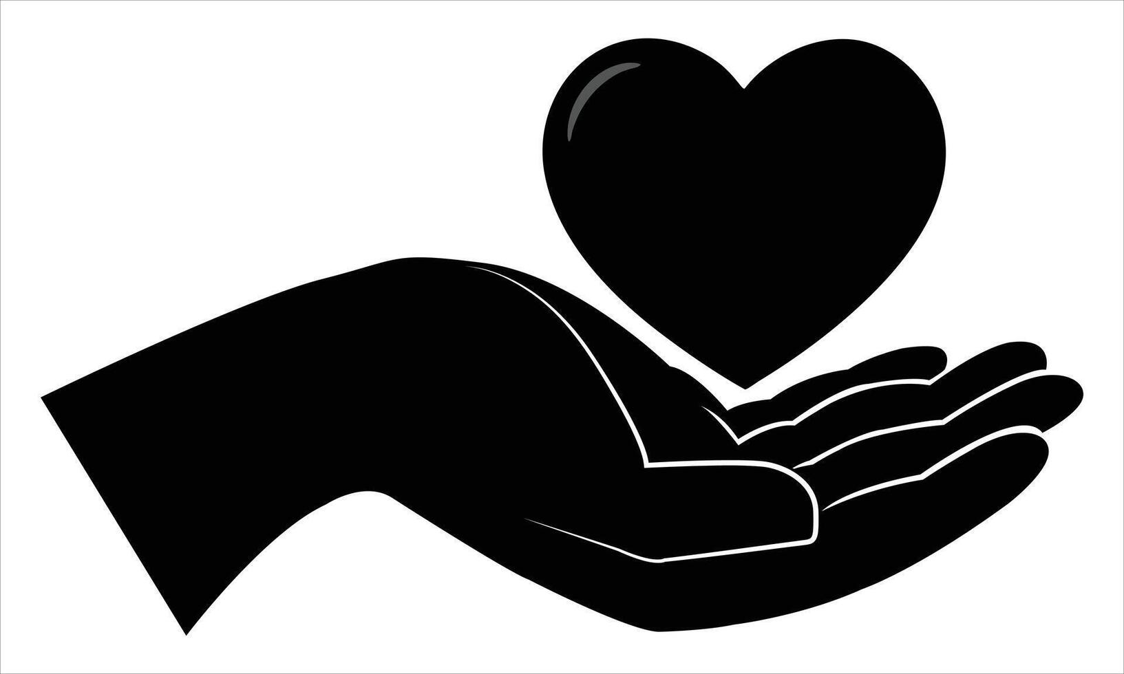 hands holding heart of love vector