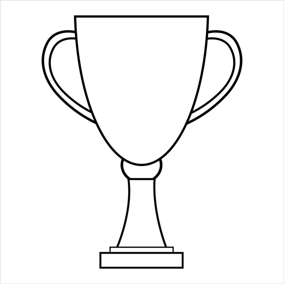 trophy cup line art Illustration vector