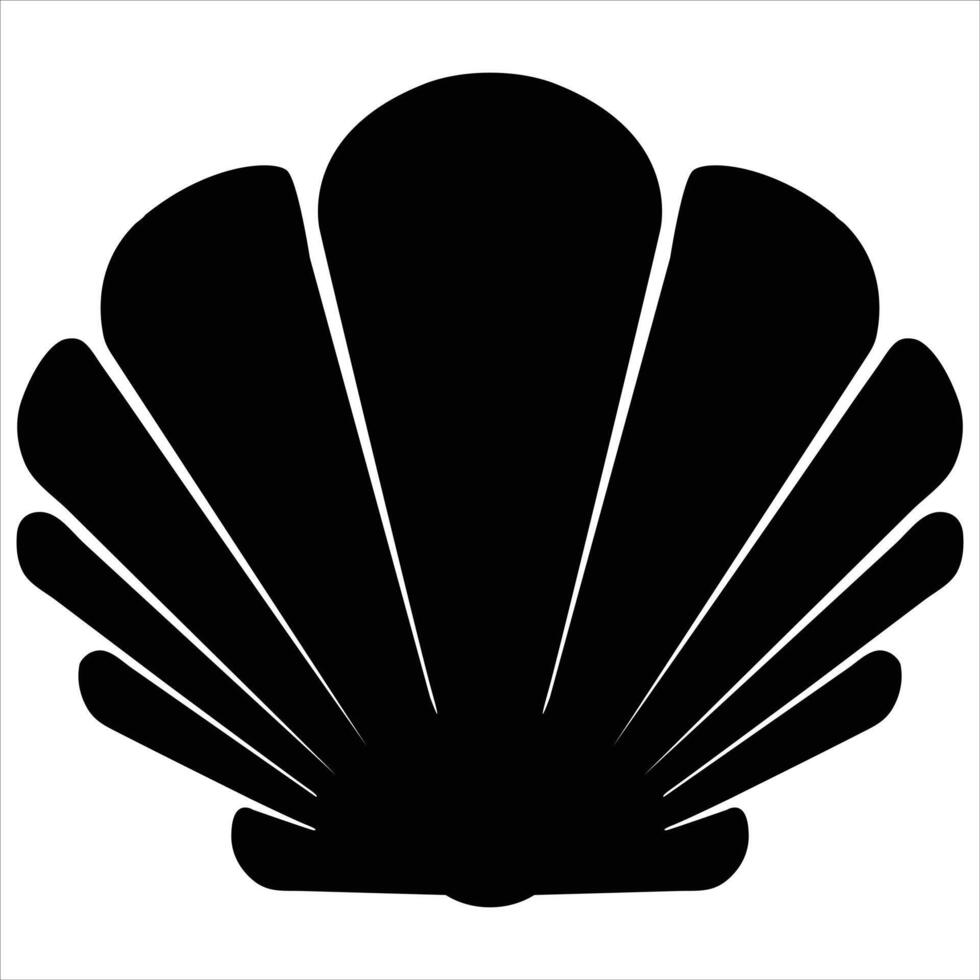 Seashell black silhouette on white background vector