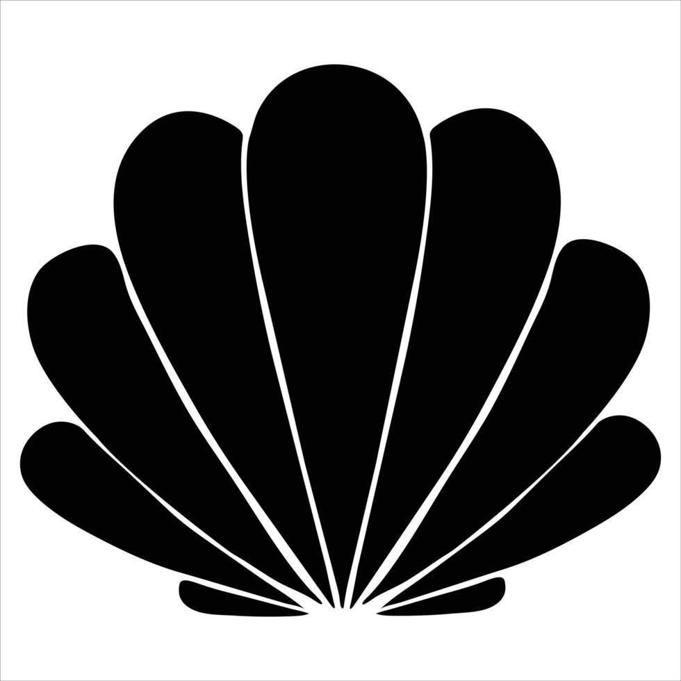 Seashell silhouette icon on white background vector